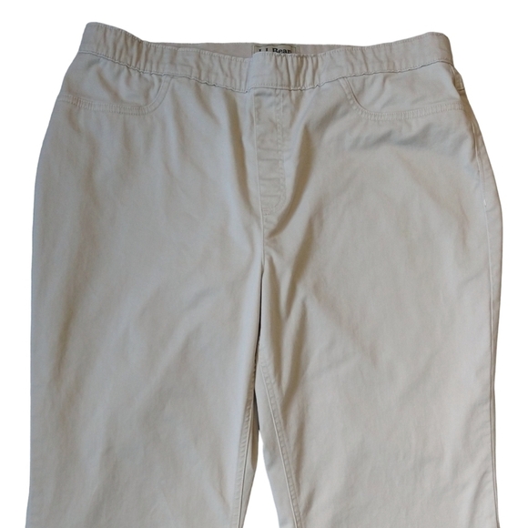 L.L. Bean Beige Classic Fit Straight Leg Pull On Pants High Rise Neutral - Picture 4 of 8